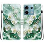 For Redmi Note 13 Pro 5G Crystal Texture Colored Drawing Leather Phone Case(Jade Flowers)