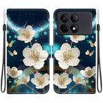 For Redmi K70E / Poco X6 Pro Crystal Texture Colored Drawing Leather Phone Case(Magnolia)