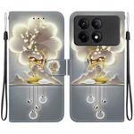 For Redmi K70E / Poco X6 Pro Crystal Texture Colored Drawing Leather Phone Case(Sika Deer)