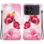 For Redmi K70E / Poco X6 Pro Crystal Texture Colored Drawing Leather Phone Case(Pink Butterflies)