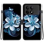 For Redmi K70E / Poco X6 Pro Crystal Texture Colored Drawing Leather Phone Case(Black Orchid)