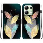 For Redmi Note 13 4G Global Crystal Texture Colored Drawing Leather Phone Case(Colored Leaves)