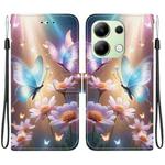 For Redmi Note 13 4G Global Crystal Texture Colored Drawing Leather Phone Case(Butterfly Love Flower)