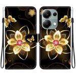 For Redmi Note 13 Pro 4G / Poco M6 Pro Crystal Texture Colored Drawing Leather Phone Case(Gold Flower)