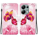 For Redmi Note 13 Pro 4G / Poco M6 Pro Crystal Texture Colored Drawing Leather Phone Case(Pink Butterflies)