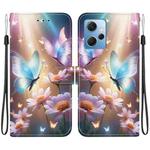 For Redmi Note 12 4G Global Crystal Texture Colored Drawing Leather Phone Case(Butterfly Love Flower)