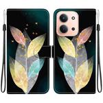 For Redmi 15C 4G 173.1mm / 15C 5G 173.1mm Crystal Texture Colored Drawing Leather Phone Case(Colored Leaves)