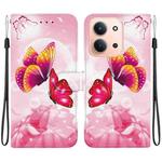 For Redmi 15C 4G 173.1mm / 15C 5G 173.1mm Crystal Texture Colored Drawing Leather Phone Case(Pink Butterflies)