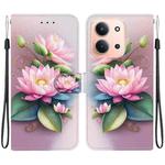 For Redmi 15C 4G 173.1mm / 15C 5G 173.1mm Crystal Texture Colored Drawing Leather Phone Case(Lotus)