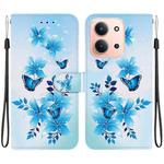 For Redmi 15C 4G 173.1mm / 15C 5G 173.1mm Crystal Texture Colored Drawing Leather Phone Case(Blue Butterflies)
