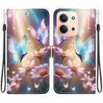 For Redmi 15C 4G 173.1mm / 15C 5G 173.1mm Crystal Texture Colored Drawing Leather Phone Case(Butterfly Love Flower)