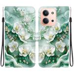 For Redmi 15C 4G 173.1mm / 15C 5G 173.1mm Crystal Texture Colored Drawing Leather Phone Case(Jade Flowers)
