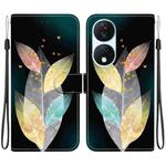 For Honor X7b / Play 50 Plus Crystal Texture Colored Drawing Leather Phone Case(Colored Leaves)