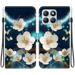 For Honor X8b Crystal Texture Colored Drawing Leather Phone Case(Magnolia)