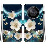 For Honor X9b / Magic6 Lite Crystal Texture Colored Drawing Leather Phone Case(Magnolia)