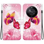 For Honor X9b / Magic6 Lite Crystal Texture Colored Drawing Leather Phone Case(Pink Butterflies)