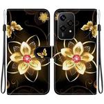 For Honor 200 Lite Global Crystal Texture Colored Drawing Leather Phone Case(Gold Flower)