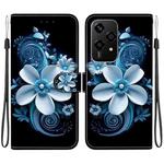 For Honor 200 Lite Global Crystal Texture Colored Drawing Leather Phone Case(Black Orchid)