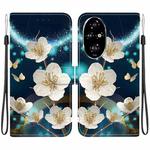 For Honor 200 Pro 5G Crystal Texture Colored Drawing Leather Phone Case(Magnolia)