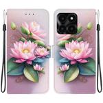 For Honor X6a Crystal Texture Colored Drawing Leather Phone Case(Lotus)