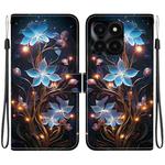 For Honor X6a Crystal Texture Colored Drawing Leather Phone Case(Little Lantern Flower)