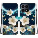 For Honor X8a Crystal Texture Colored Drawing Leather Phone Case(Magnolia)