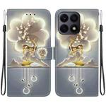 For Honor X8a Crystal Texture Colored Drawing Leather Phone Case(Sika Deer)