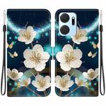 For Honor X7a Crystal Texture Colored Drawing Leather Phone Case(Magnolia)