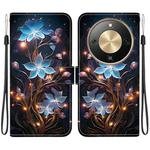 For Honor X70 5G Crystal Texture Colored Drawing Leather Phone Case(Little Lantern Flower)