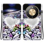 For Honor X70 5G Crystal Texture Colored Drawing Leather Phone Case(Heart Shaped)