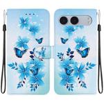 For OnePlus Nord 4 Crystal Texture Colored Drawing Leather Phone Case(Blue Butterflies)