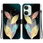 For OnePlus Ace 2V 5G / Nord 3 Crystal Texture Colored Drawing Leather Phone Case(Colored Leaves)