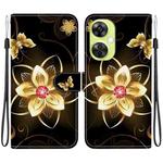 For OnePlus Nord CE 3 Lite / N30 Crystal Texture Colored Drawing Leather Phone Case(Gold Flower)