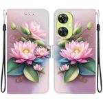 For OnePlus Nord CE 3 Lite / N30 Crystal Texture Colored Drawing Leather Phone Case(Lotus)