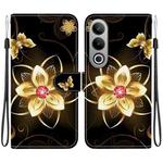 For OnePlus Nord CE4 5G Crystal Texture Colored Drawing Leather Phone Case(Gold Flower)