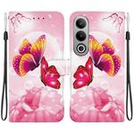 For OnePlus Nord CE4 5G Crystal Texture Colored Drawing Leather Phone Case(Pink Butterflies)