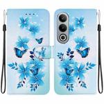 For OnePlus Nord CE4 5G Crystal Texture Colored Drawing Leather Phone Case(Blue Butterflies)