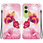 For OnePlus Nord CE4 Lite Crystal Texture Colored Drawing Leather Phone Case(Pink Butterflies)