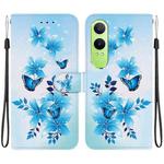 For OnePlus Nord CE4 Lite Crystal Texture Colored Drawing Leather Phone Case(Blue Butterflies)