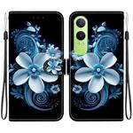 For OnePlus Nord CE4 Lite Crystal Texture Colored Drawing Leather Phone Case(Black Orchid)