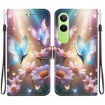 For OnePlus Nord CE4 Lite Crystal Texture Colored Drawing Leather Phone Case(Butterfly Love Flower)