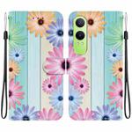 For OnePlus Nord CE4 Lite Crystal Texture Colored Drawing Leather Phone Case(Sunflowers)