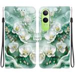 For OnePlus Nord CE4 Lite Crystal Texture Colored Drawing Leather Phone Case(Jade Flowers)