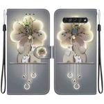 For LG K61 Crystal Texture Colored Drawing Leather Phone Case(Elephants)