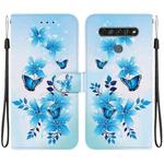 For LG K61 Crystal Texture Colored Drawing Leather Phone Case(Blue Butterflies)