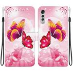 For LG Velvet  5G/ G9 4G Crystal Texture Colored Drawing Leather Phone Case(Pink Butterflies)