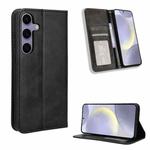 For Samsung Galaxy S24 FE 5G Magnetic Buckle Retro Texture Leather Phone Case(Black)