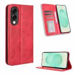 For Samsung Galaxy S25 Edge 5G Magnetic Buckle Retro Texture Leather Phone Case(Red)