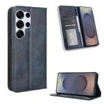 For Samsung Galaxy S25 Ultra 5G Magnetic Buckle Retro Texture Leather Phone Case(Blue)