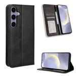 For Samsung Galaxy S25+ 5G Magnetic Buckle Retro Texture Leather Phone Case(Black)